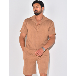 Ensemble short et chemise texturé Ensemble short et chemise texturé