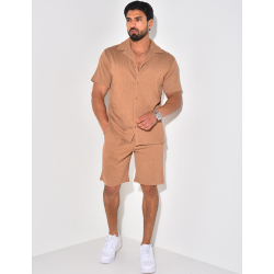 Ensemble short et chemise texturé Ensemble short et chemise texturé