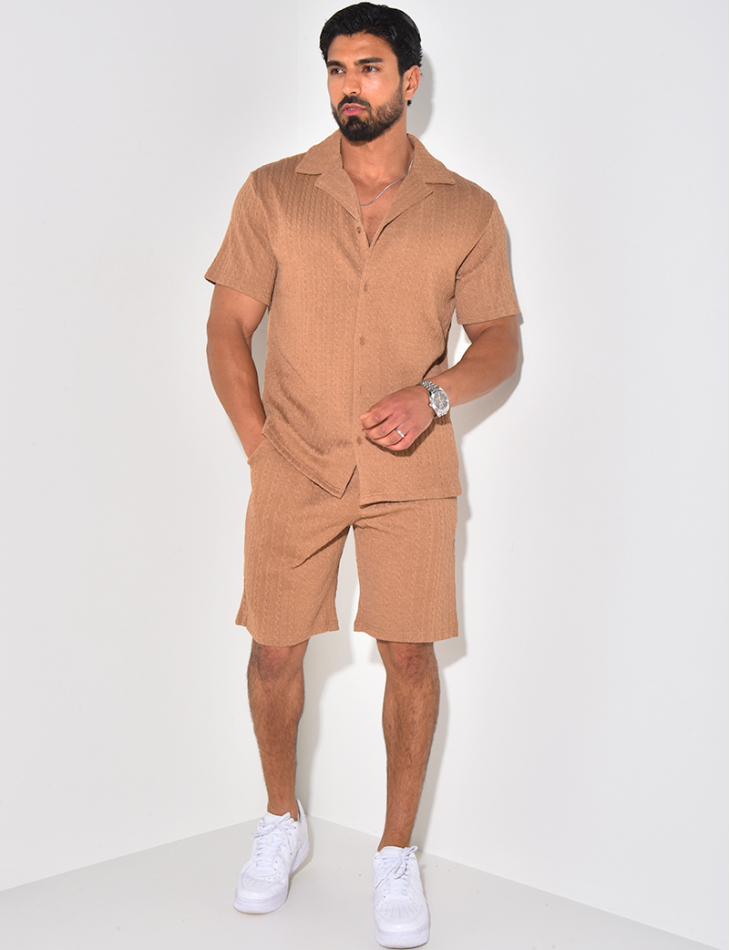 Ensemble short et chemise texturé Ensemble short et chemise texturé