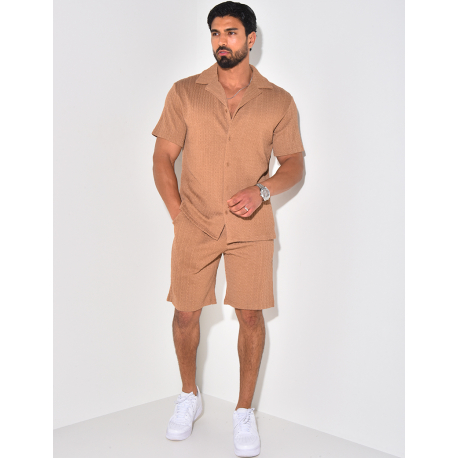 Ensemble short et chemise texturé Ensemble short et chemise texturé