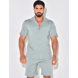 Ensemble short et chemise texturé Ensemble short et chemise texturé