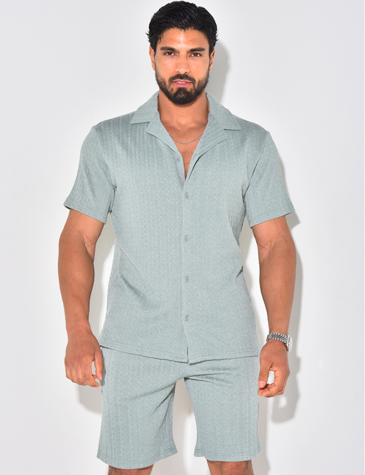 Ensemble short et chemise texturé Ensemble short et chemise texturé