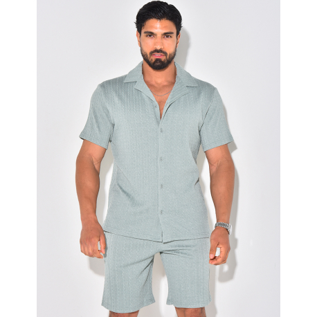 Ensemble short et chemise texturé Ensemble short et chemise texturé