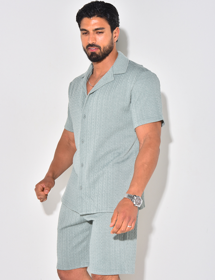 Ensemble short et chemise texturé Ensemble short et chemise texturé