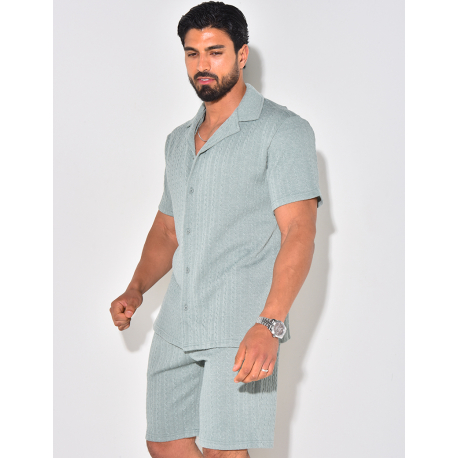 Ensemble short et chemise texturé Ensemble short et chemise texturé