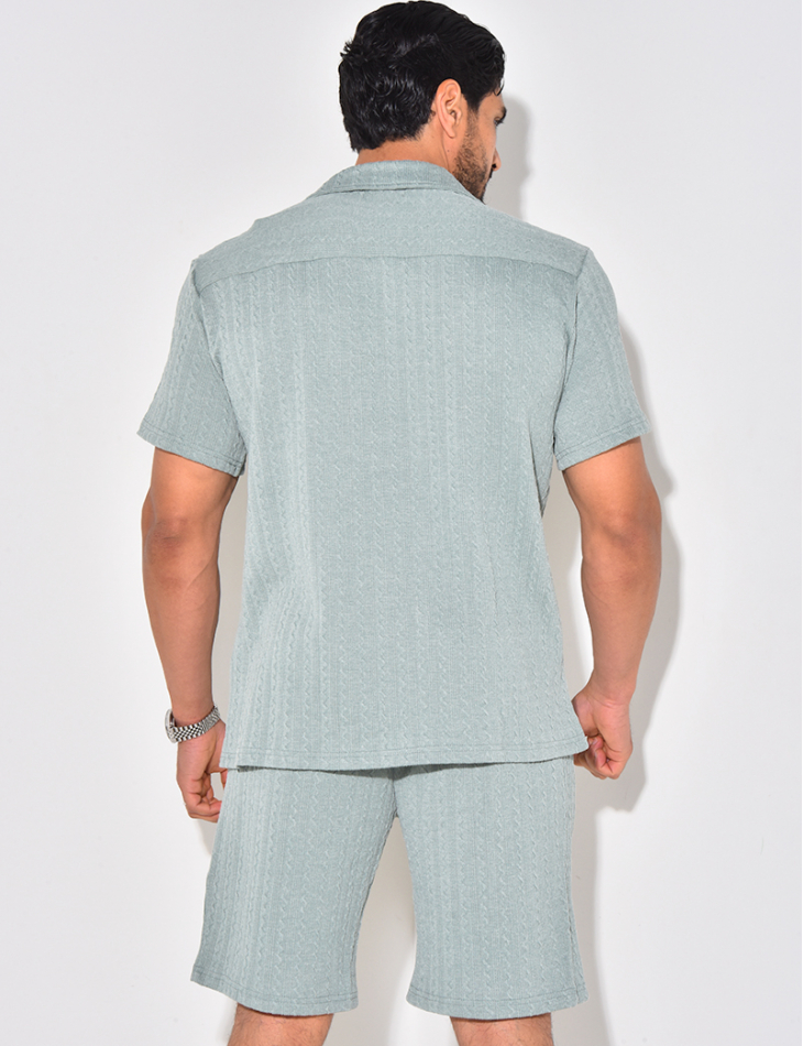 Ensemble short et chemise texturé Ensemble short et chemise texturé