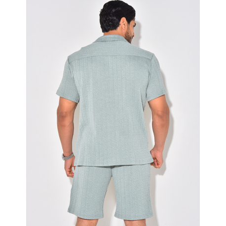 Ensemble short et chemise texturé Ensemble short et chemise texturé