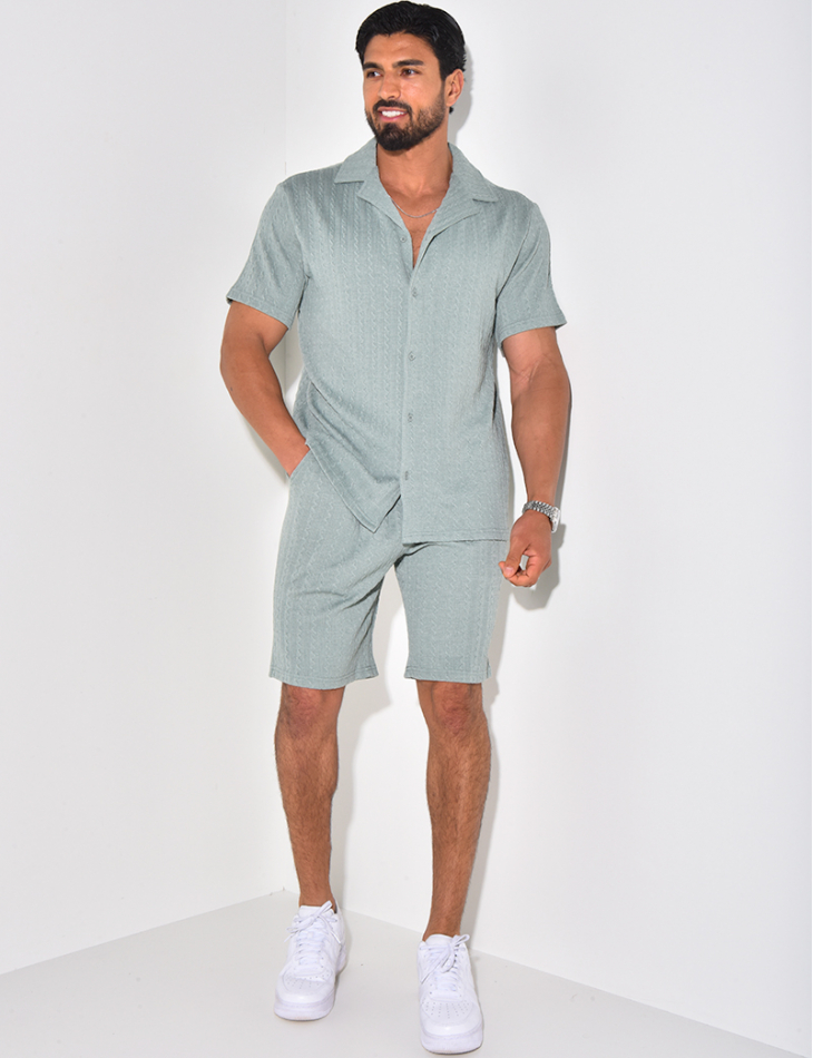 Ensemble short et chemise texturé Ensemble short et chemise texturé