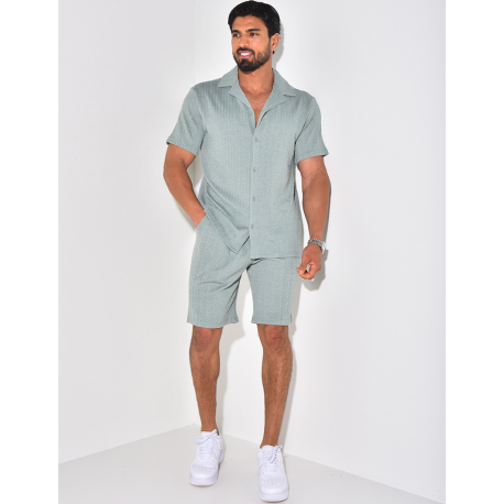 Ensemble short et chemise texturé Ensemble short et chemise texturé