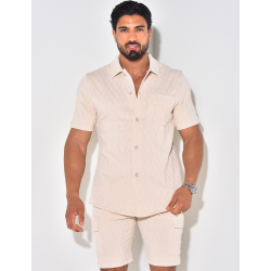 Ensemble short et chemise texturé Ensemble short et chemise texturé