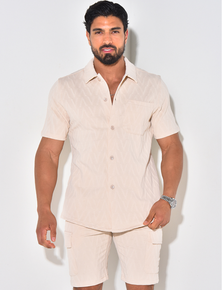 Ensemble short et chemise texturé Ensemble short et chemise texturé