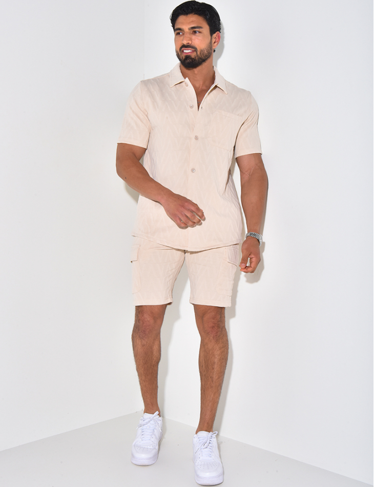 Ensemble short et chemise texturé Ensemble short et chemise texturé