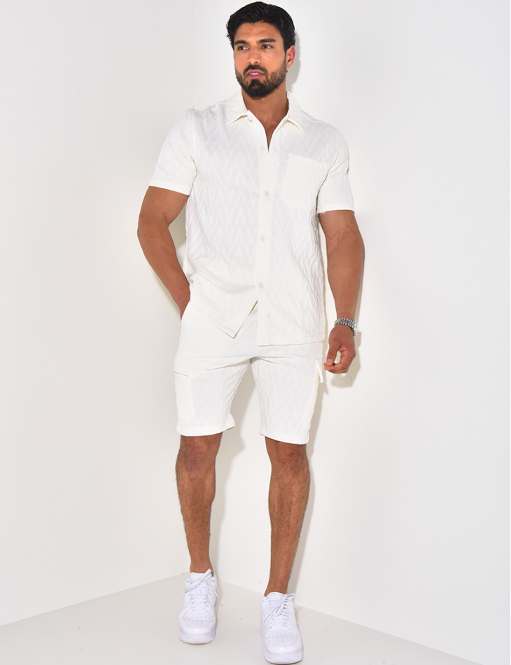 Ensemble short et chemise texturé Ensemble short et chemise texturé