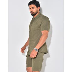 Ensemble short et chemise texturé Ensemble short et chemise texturé