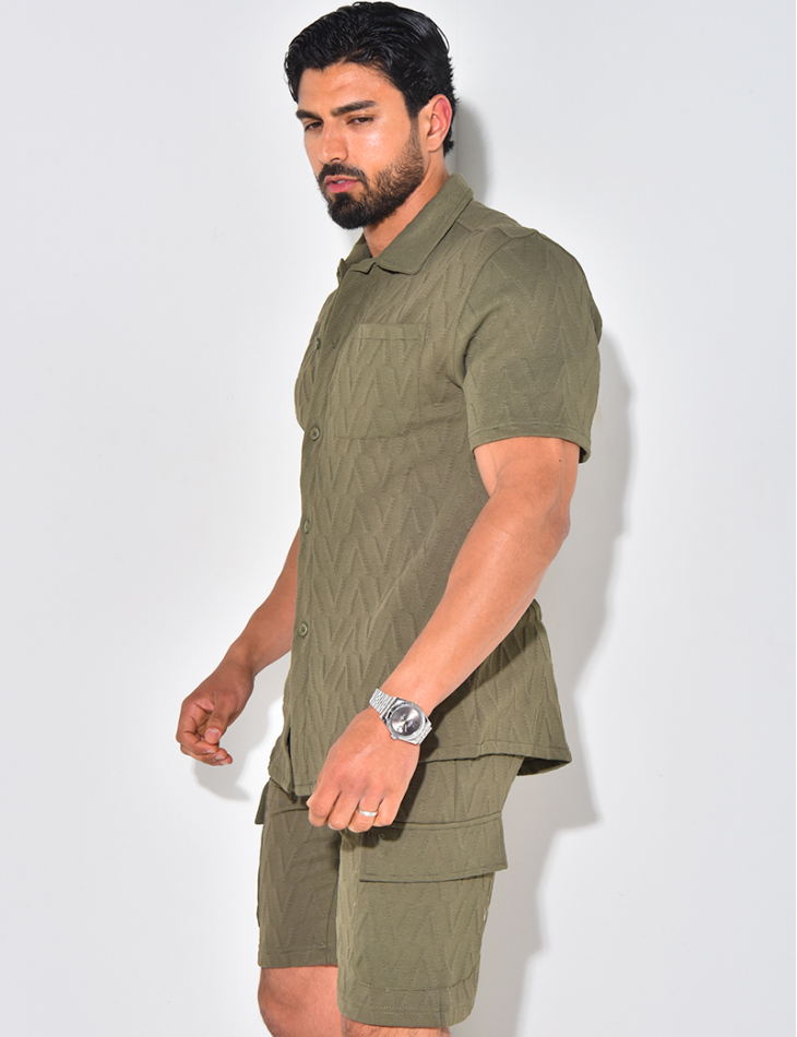 Ensemble short et chemise texturé Ensemble short et chemise texturé
