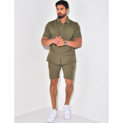 Ensemble short et chemise texturé Ensemble short et chemise texturé