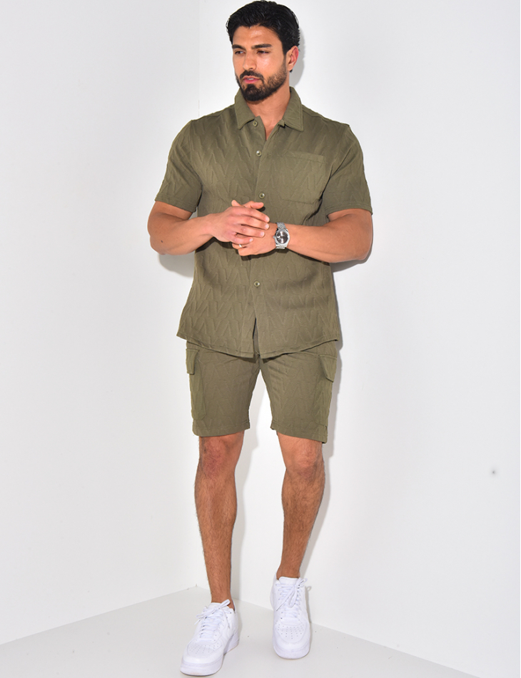 Ensemble short et chemise texturé Ensemble short et chemise texturé
