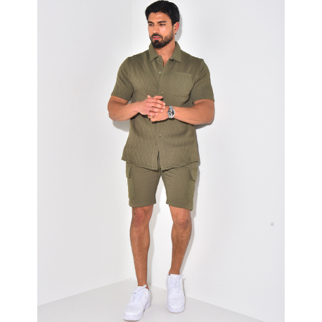 Ensemble short et chemise texturé Ensemble short et chemise texturé
