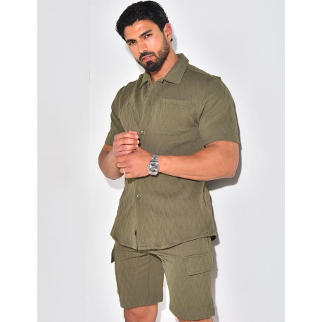 Ensemble short et chemise texturé Ensemble short et chemise texturé