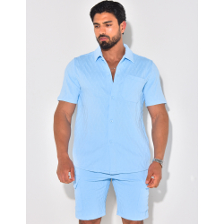 Ensemble short et chemise texturé Ensemble short et chemise texturé