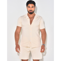 Ensemble short et chemise texturé Ensemble short et chemise texturé