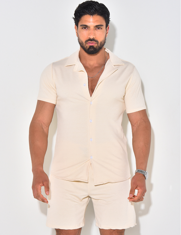 Ensemble short et chemise texturé Ensemble short et chemise texturé