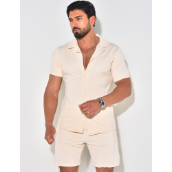 Ensemble short et chemise texturé Ensemble short et chemise texturé
