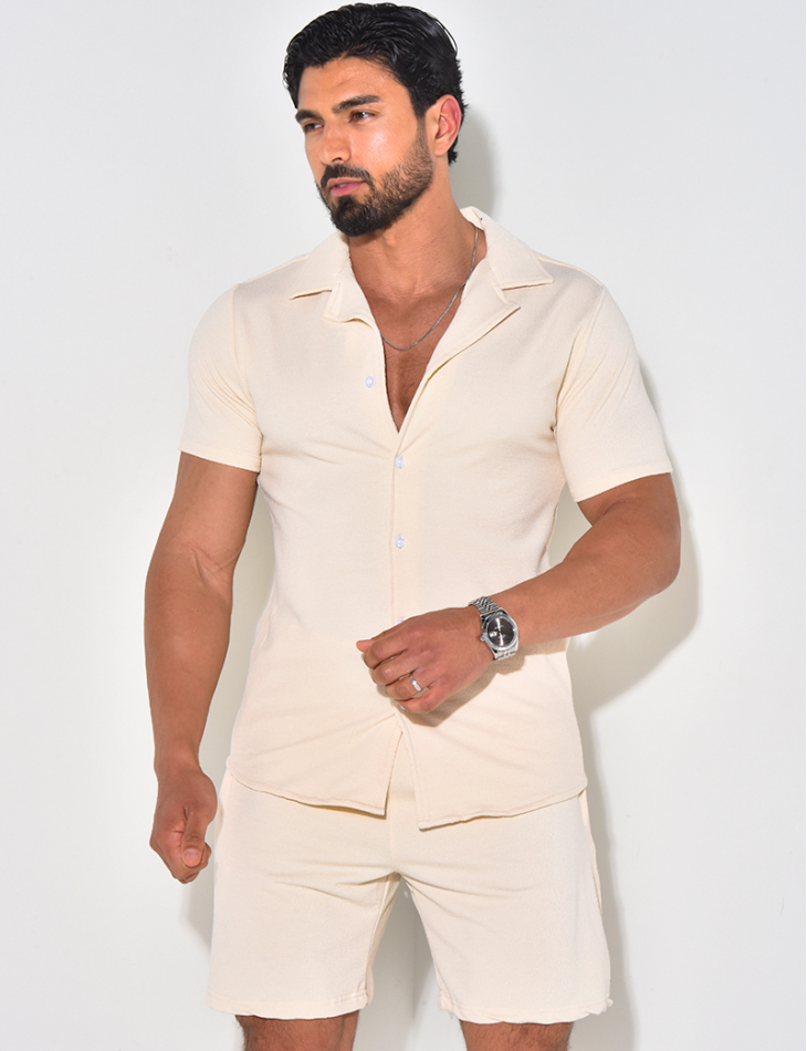 Ensemble short et chemise texturé Ensemble short et chemise texturé
