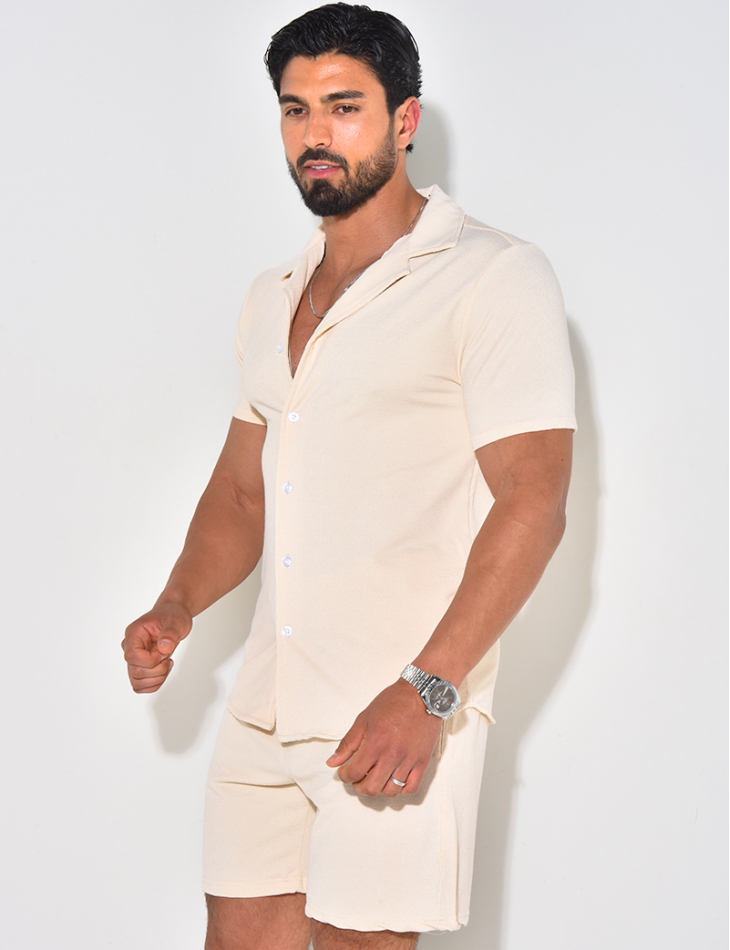 Ensemble short et chemise texturé Ensemble short et chemise texturé