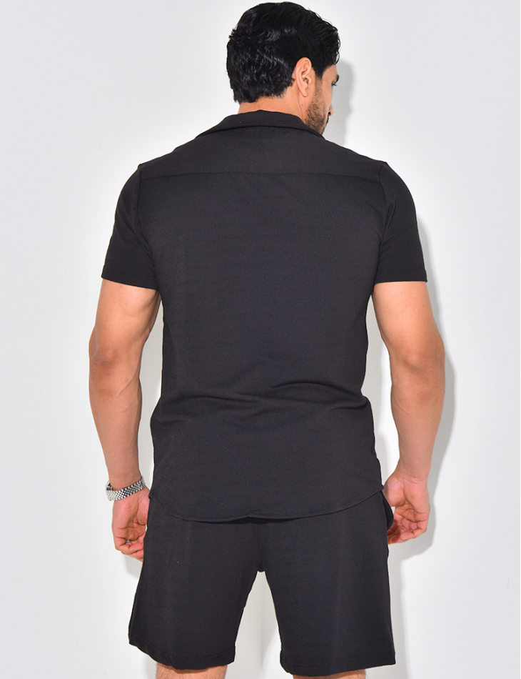 Ensemble short et chemise en matière éponge Ensemble short et chemise en matière éponge