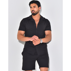 Ensemble short et chemise en matière éponge Ensemble short et chemise en matière éponge
