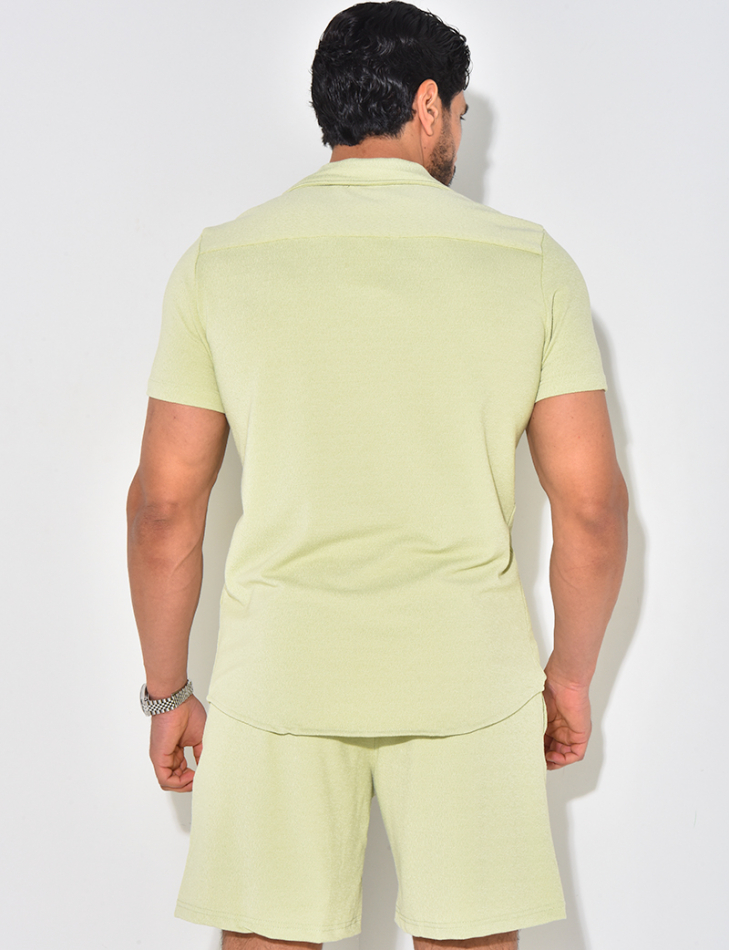 Ensemble short et chemise en matière éponge Ensemble short et chemise en matière éponge