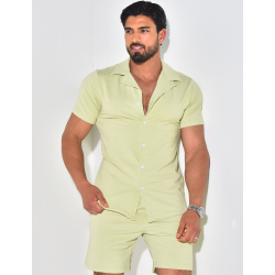 Ensemble short et chemise en matière éponge Ensemble short et chemise en matière éponge