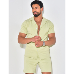 Ensemble short et chemise en matière éponge Ensemble short et chemise en matière éponge