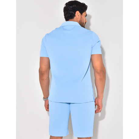 Ensemble short et polo texturé