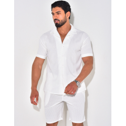 Ensemble short et chemise texturé Ensemble short et chemise texturé
