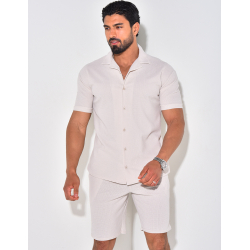 Ensemble short et chemise texturé Ensemble short et chemise texturé