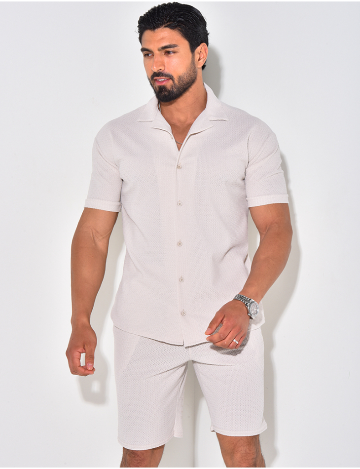 Ensemble short et chemise texturé Ensemble short et chemise texturé