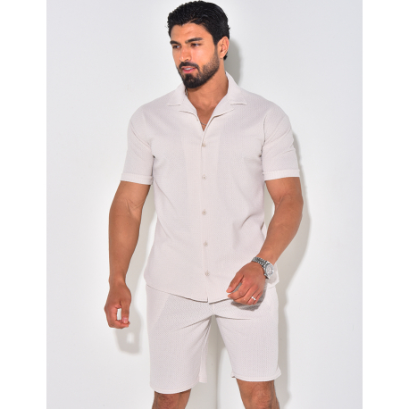 Ensemble short et chemise texturé Ensemble short et chemise texturé