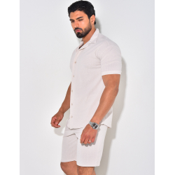 Ensemble short et chemise texturé Ensemble short et chemise texturé
