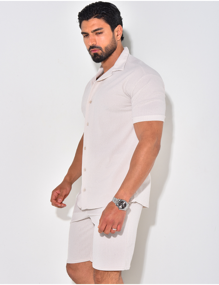 Ensemble short et chemise texturé Ensemble short et chemise texturé