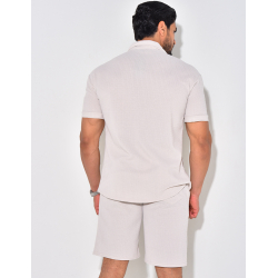 Ensemble short et chemise texturé Ensemble short et chemise texturé