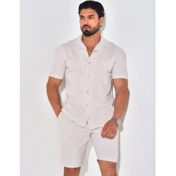 Ensemble short et chemise texturé Ensemble short et chemise texturé