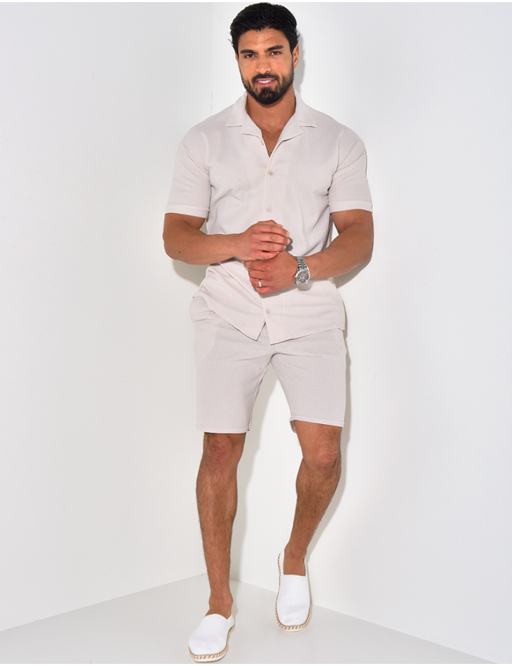 Ensemble short et chemise texturé Ensemble short et chemise texturé