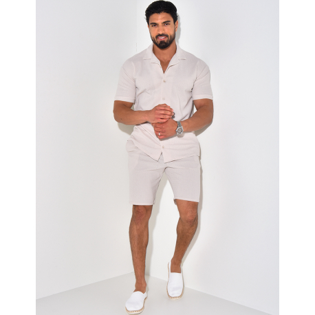 Ensemble short et chemise texturé Ensemble short et chemise texturé
