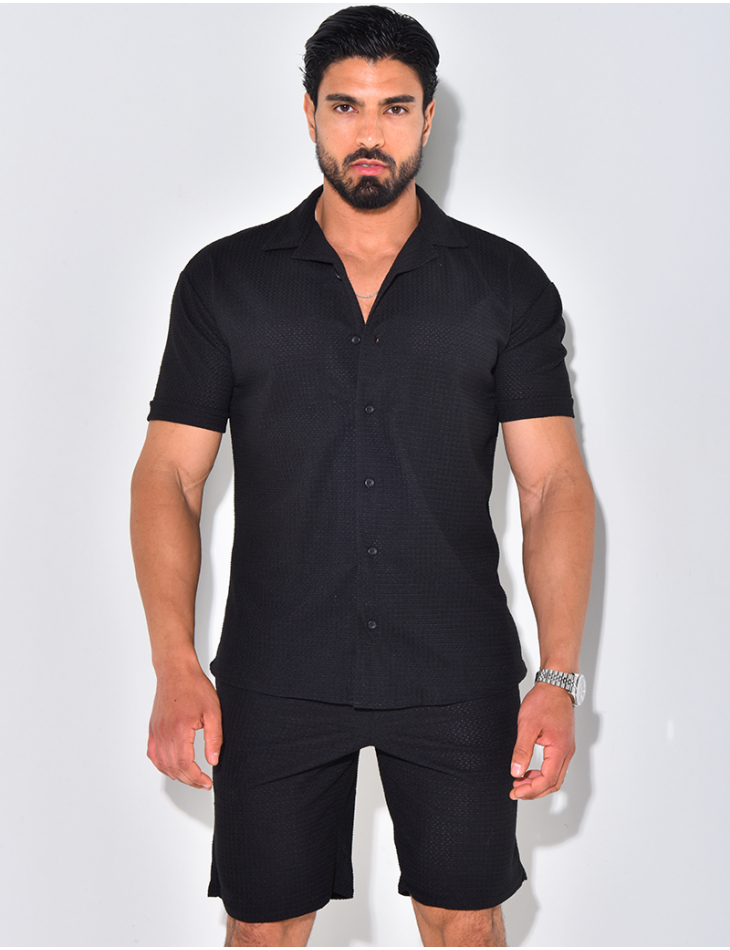 Ensemble short et chemise texturé Ensemble short et chemise texturé