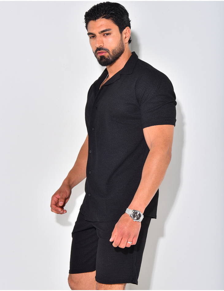 Ensemble short et chemise texturé Ensemble short et chemise texturé