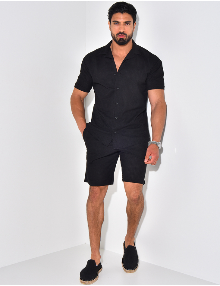 Ensemble short et chemise texturé Ensemble short et chemise texturé
