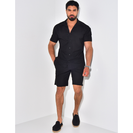 Ensemble short et chemise texturé Ensemble short et chemise texturé
