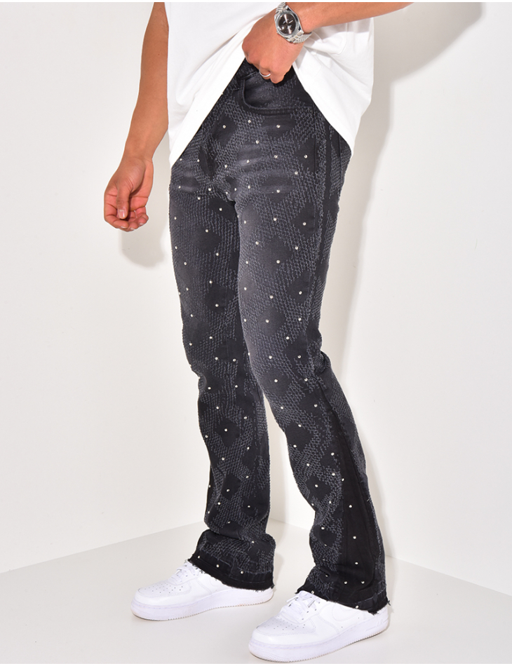 Jeans flare à perle Jeans flare à perle